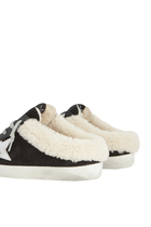 Black Super-Star Sabots with Shearling Lining